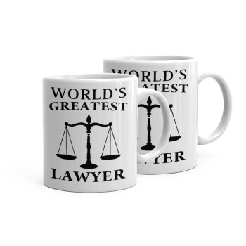 World's greatest Lawyer, Κουπάκια λευκά, κεραμικό, για espresso 75ml (2 τεμάχια)
