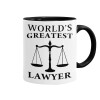 World's greatest Lawyer, Κούπα χρωματιστή μαύρη, κεραμική, 330ml