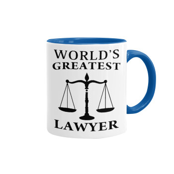 World's greatest Lawyer, Κούπα χρωματιστή μπλε, κεραμική, 330ml
