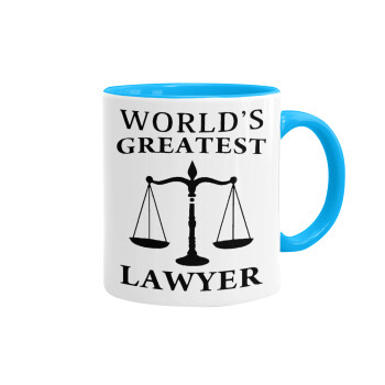 World's greatest Lawyer, Mug colored light blue, ceramic, 330ml