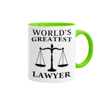 World's greatest Lawyer, Mug colored light green, ceramic, 330ml