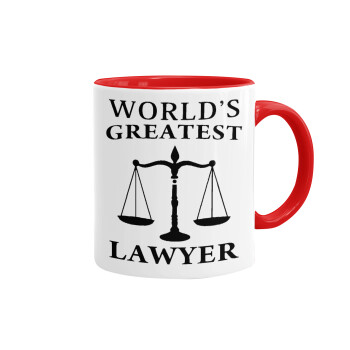 World's greatest Lawyer, Mug colored red, ceramic, 330ml