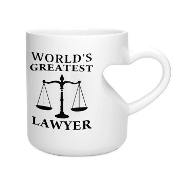 World's greatest Lawyer, Κούπα καρδιά λευκή, κεραμική, 330ml