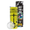 Neon Yellow Travel Tumbler θερμό, μεταλλικό καλαμάκι(Ανωξείδωτο 304 Food grade, BPA free, 600ml)