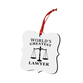 World's greatest Lawyer, Christmas ornament polygon wooden 7.5cm