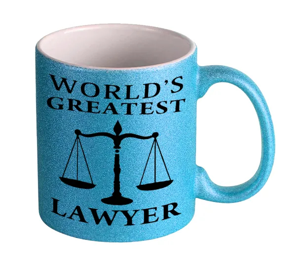 World's greatest Lawyer — Κούπα Σιέλ Glitter που γυαλίζει, κεραμική, 330ml