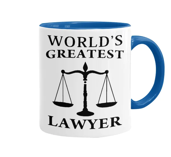 World's greatest Lawyer — Mug colored blue, ceramic, 330ml