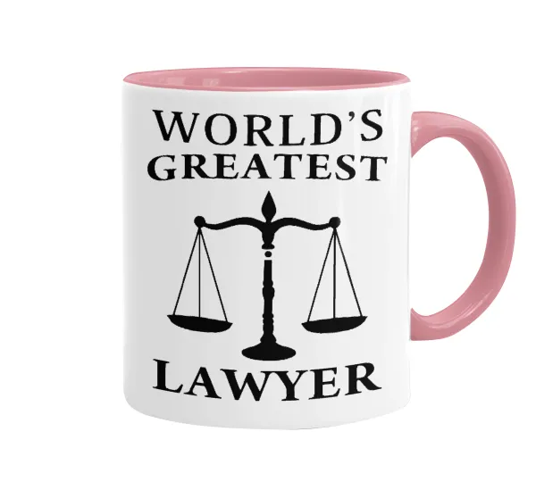 World's greatest Lawyer — Mug colored pink, ceramic, 330ml