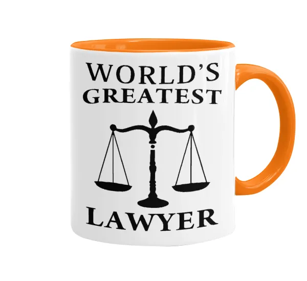 World's greatest Lawyer — Mug colored orange, ceramic, 330ml
