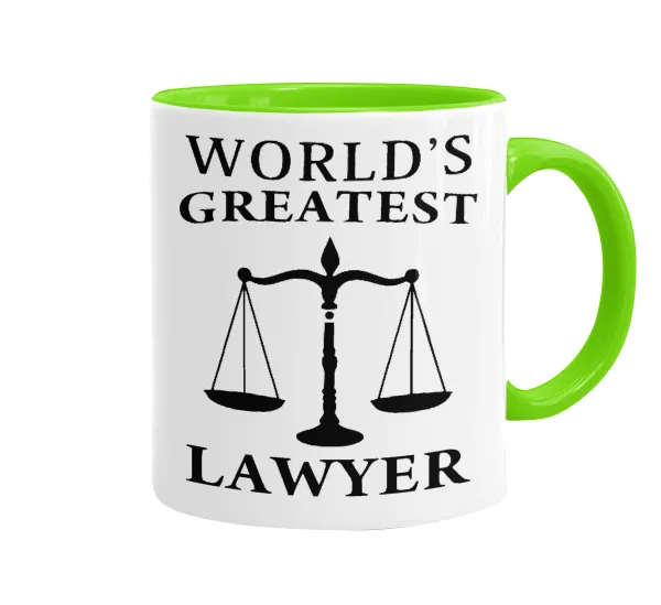 World's greatest Lawyer — Κούπα χρωματιστή βεραμάν, κεραμική, 330ml