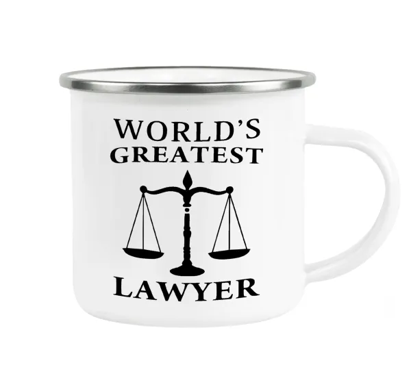 World's greatest Lawyer — Metallic enamel cup white 360ml