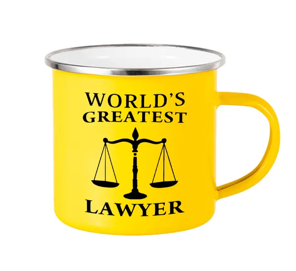 World's greatest Lawyer — Yellow Enamel Metallic Cup 360ml