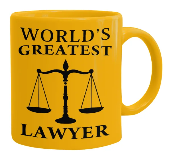 World's greatest Lawyer — Κούπα, κεραμική κίτρινη, 330ml