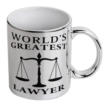 World's greatest Lawyer, Κούπα κεραμική, ασημένια καθρέπτης, 330ml