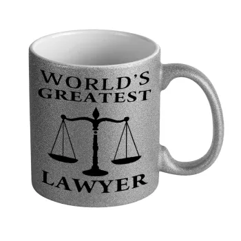 World's greatest Lawyer, Κούπα Ασημένια Glitter που γυαλίζει, κεραμική, 330ml