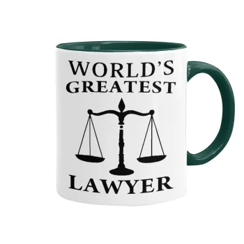 World's greatest Lawyer, Mug colored green, ceramic, 330ml