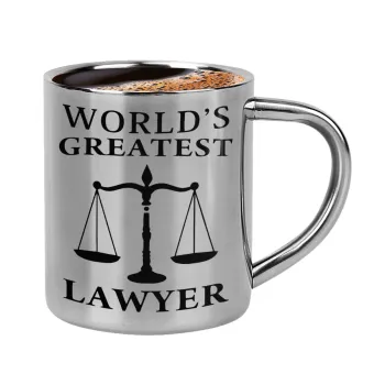 World's greatest Lawyer, Double-wall metal cup for espresso (220ml)