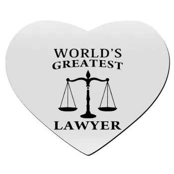 World's greatest Lawyer, Mousepad heart 23x20cm
