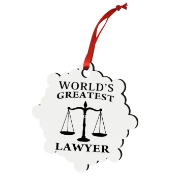 World's greatest Lawyer, Στολίδι Χριστουγεννιάτικο στολίδι snowflake ξύλινο 7.5cm