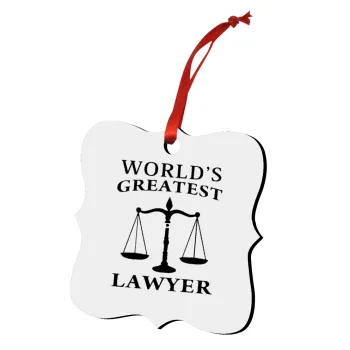 World's greatest Lawyer, Christmas ornament polygon wooden 7.5cm