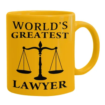 World's greatest Lawyer, Κούπα, κεραμική κίτρινη, 330ml