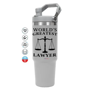 World's greatest Lawyer, ΓΚΡΙ χρώματος Θερμός Ανοξείδωτο 890ml (30oz) με χερούλι