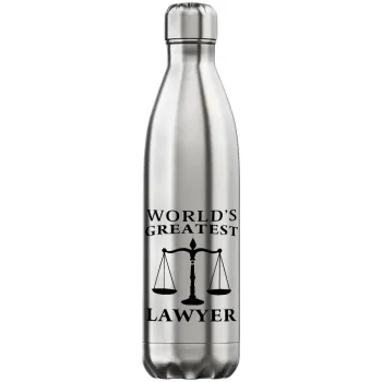 World's greatest Lawyer, Μεταλλικό παγούρι θερμός Inox (Stainless steel), διπλού τοιχώματος, 750ml