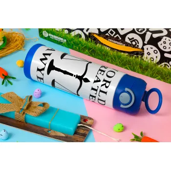 World's greatest Lawyer, Πασχαλινή Λαμπάδα με Παιδικό παγούρι θερμό, ανοξείδωτο, με καλαμάκι ασφαλείας, ΜΠΛΕ (500ml)