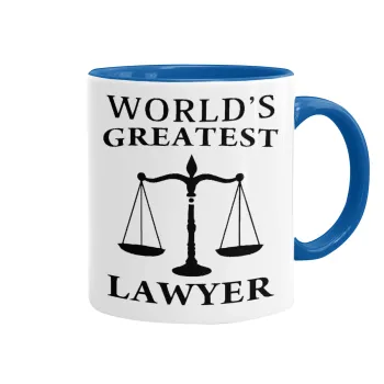 World's greatest Lawyer, Mug colored blue, ceramic, 330ml