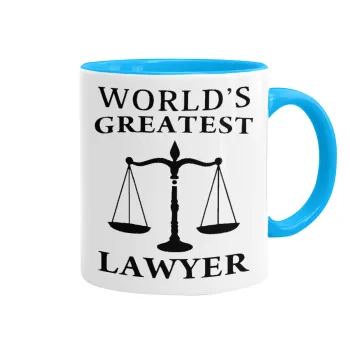 World's greatest Lawyer, Κούπα χρωματιστή γαλάζια, κεραμική, 330ml