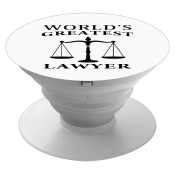 World's greatest Lawyer, Phone Holders Stand  White Hand-held Mobile Phone Holder