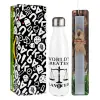 Easter candle, metallic white thermos bottle (500ml) & aromatic flat candle (30cm) (GRAY)