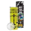 Neon Yellow Travel Tumbler θερμό, μεταλλικό καλαμάκι(Ανωξείδωτο 304 Food grade, BPA free, 600ml)