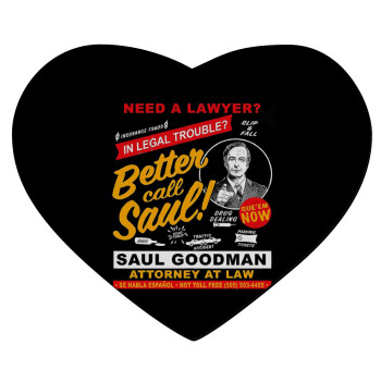 Need A Lawyer Then Call Saul Dks, Mousepad heart 23x20cm