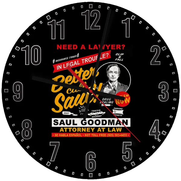 Need A Lawyer Then Call Saul Dks — Ρολόι τοίχου ξύλινο 30cm