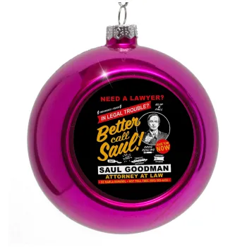 Need A Lawyer Then Call Saul Dks, Purple Christmas tree ornament bauble 8cm