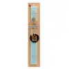 Easter Set, wooden keychain & aromatic flat Easter candle (30cm) (TURQUOISE)