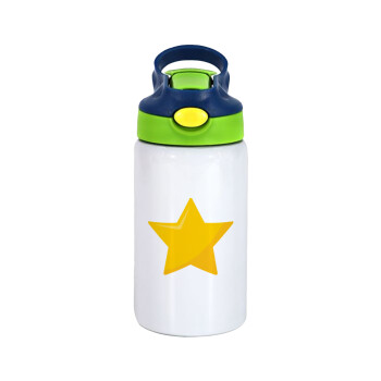 Star, Παιδικό παγούρι θερμό, ανοξείδωτο, με καλαμάκι ασφαλείας, πράσινο/μπλε (350ml)