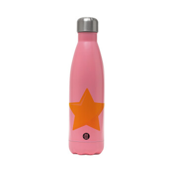 Star, Metal mug thermos Pink Mat (Stainless steel), double wall, 500ml