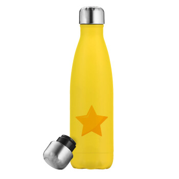 Star, Μεταλλικό παγούρι θερμός Κίτρινος (Stainless steel), διπλού τοιχώματος, 500ml