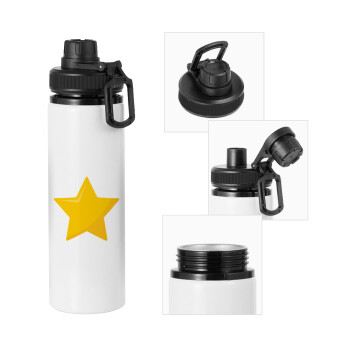Star, Metal water bottle with safety cap, aluminum 850ml