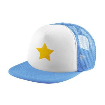 Star, Καπέλο παιδικό Soft Trucker με Δίχτυ ΓΑΛΑΖΙΟ/ΛΕΥΚΟ (POLYESTER, ΠΑΙΔΙΚΟ, ONE SIZE)