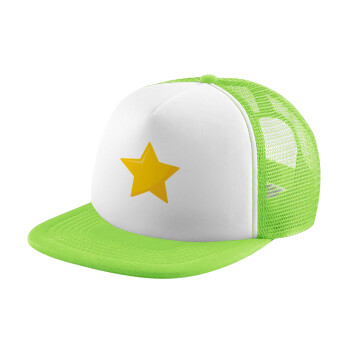 Star, Καπέλο παιδικό Soft Trucker με Δίχτυ ΠΡΑΣΙΝΟ/ΛΕΥΚΟ (POLYESTER, ΠΑΙΔΙΚΟ, ONE SIZE)