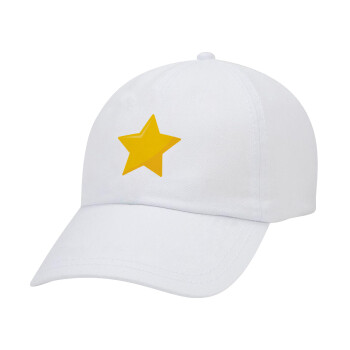 Star, Καπέλο ενηλίκων Jockey Λευκό (snapback, 5-φύλλο, unisex)