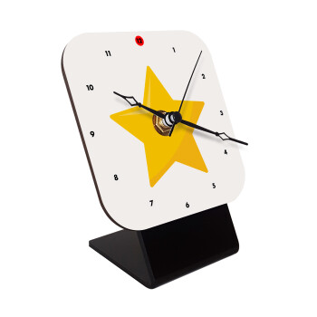 Star, Επιτραπέζιο ρολόι ξύλινο με δείκτες (10cm)