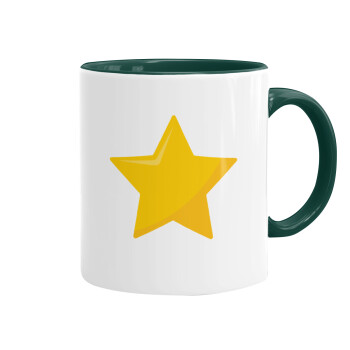 Star, Mug colored green, ceramic, 330ml