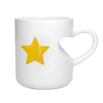Star, Κούπα καρδιά λευκή, κεραμική, 330ml