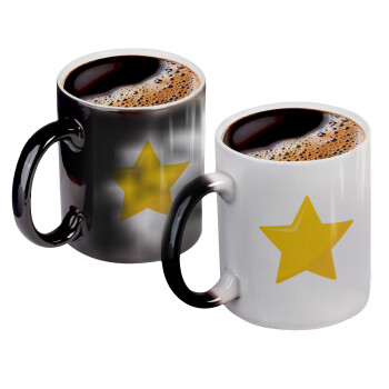 Star, Color changing magic Mug, ceramic, 330ml when adding hot liquid inside, the black colour desappears (1 pcs)