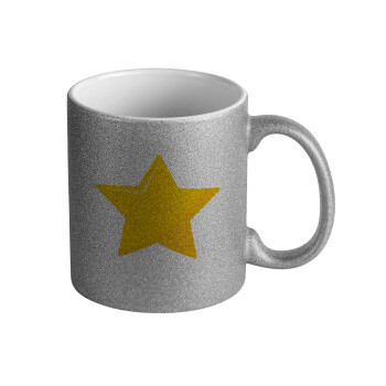 Star, Κούπα Ασημένια Glitter που γυαλίζει, κεραμική, 330ml
