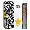 Easter candle, metallic white thermos bottle (500ml) & aromatic flat candle (30cm) (GRAY)